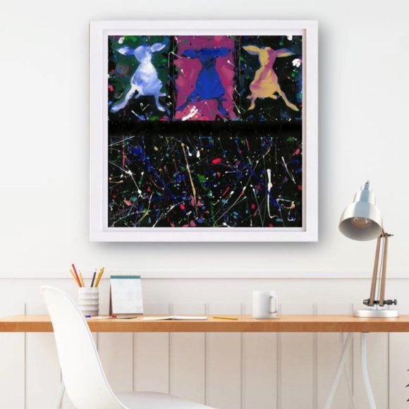 OOAK Abstract Chi Dog Painting by Kathy Morton Stanion - Chihuahua Party - Picture 4 of 8